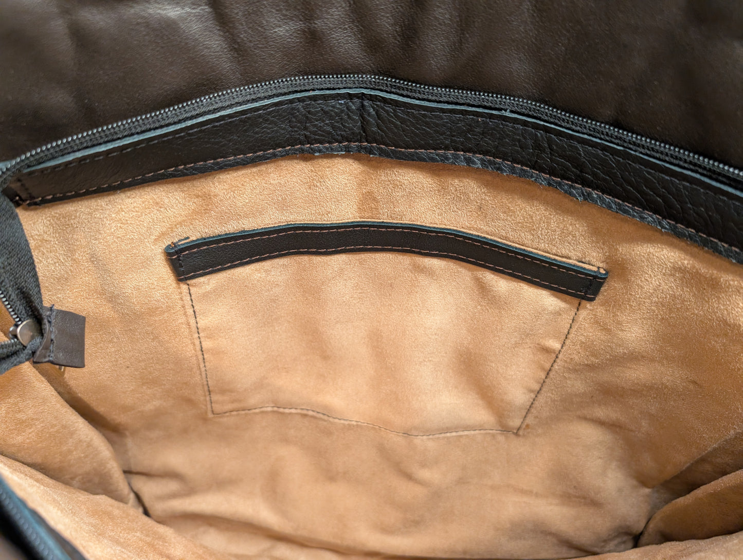 Embroidery Tote with leather - blue / Cabas en tissage de tapis avec cuir - bleu
