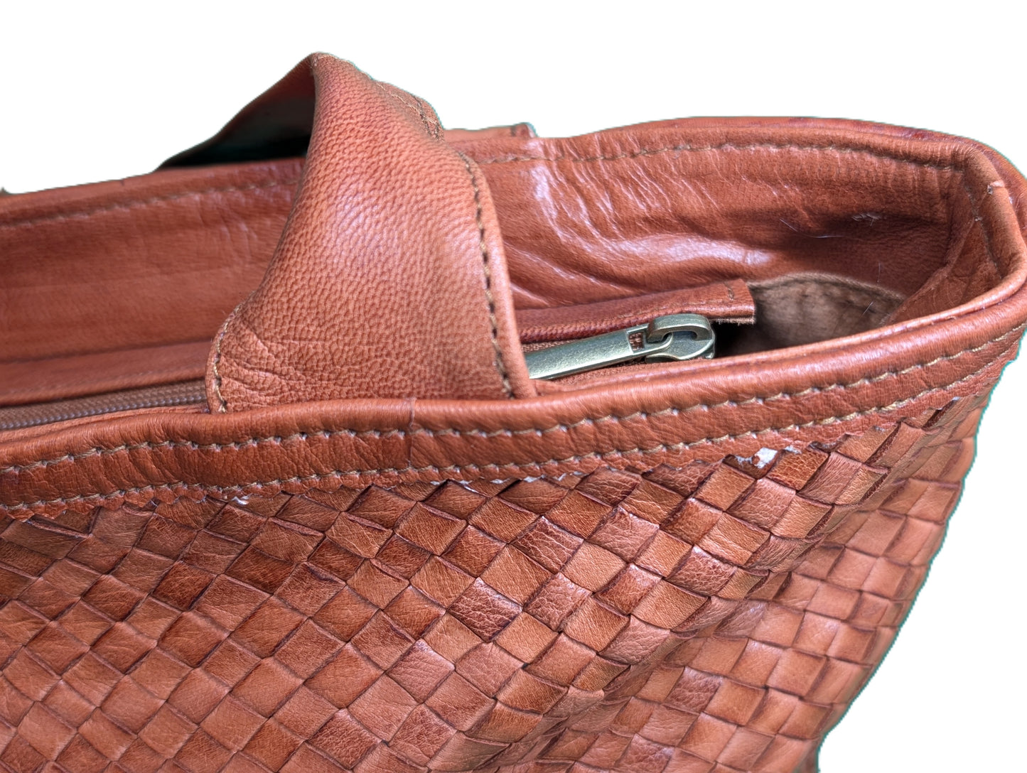 Woven Leather Bag - large / Sac à main a en cuir tissé - Grand