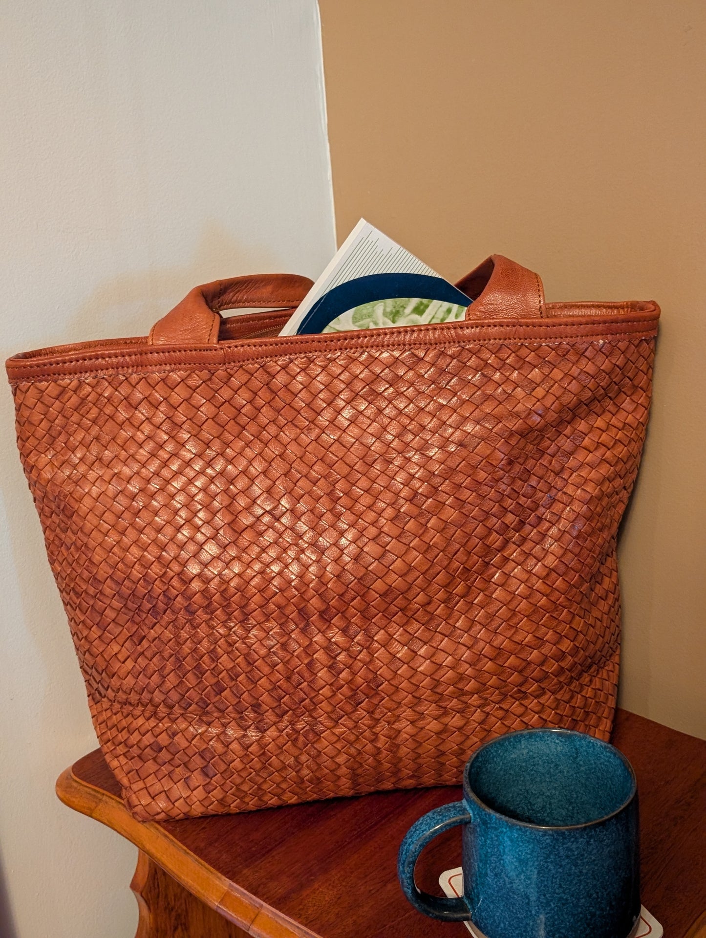 Woven Leather Bag - large / Sac à main a en cuir tissé - Grand