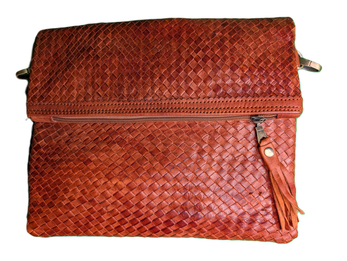 Woven Leather Bag - crossbody / Sac à main a en cuir tissé - Petit