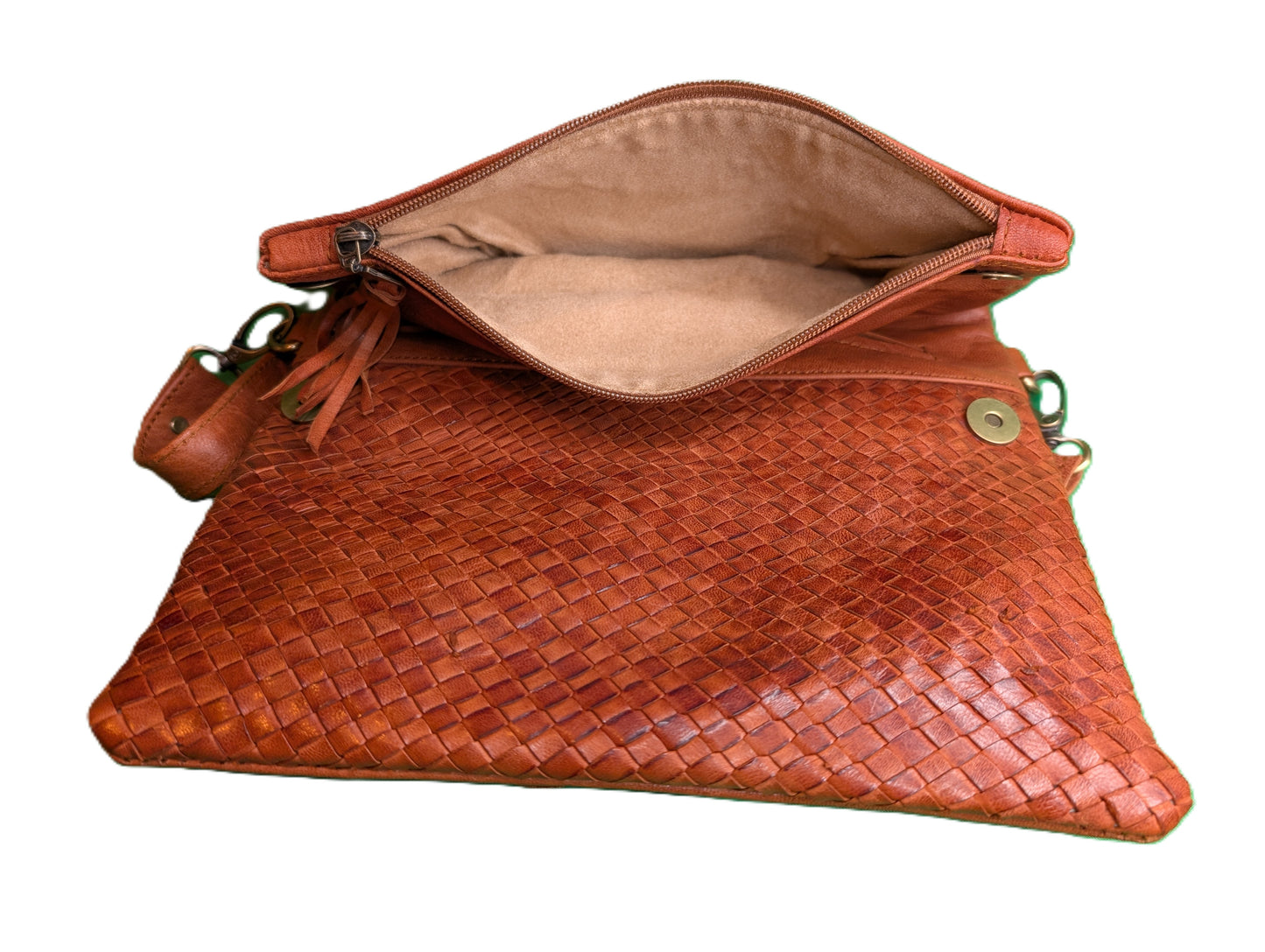 Woven Leather Bag - crossbody / Sac à main a en cuir tissé - Petit