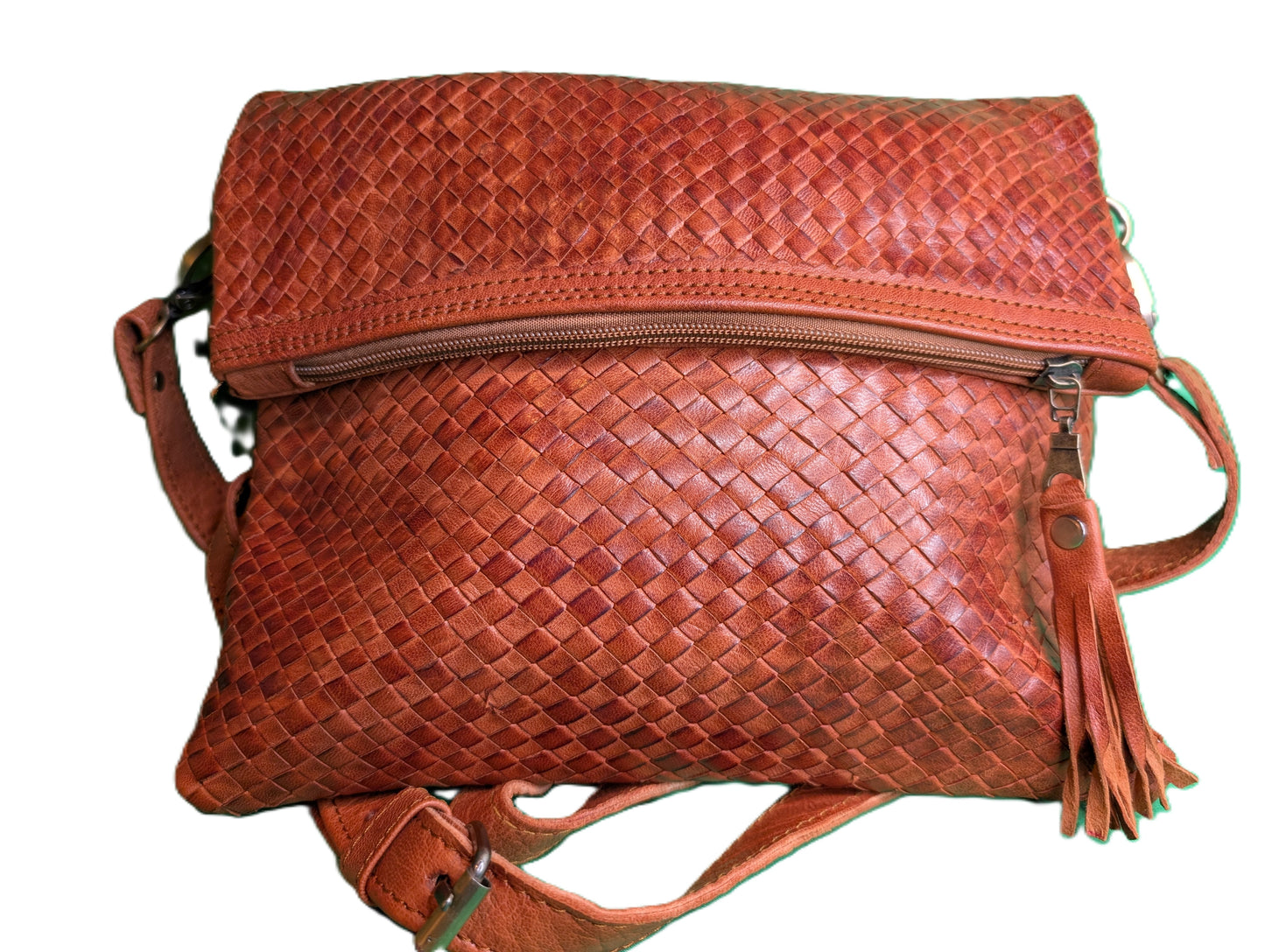 Woven Leather Bag - crossbody / Sac à main a en cuir tissé - Petit