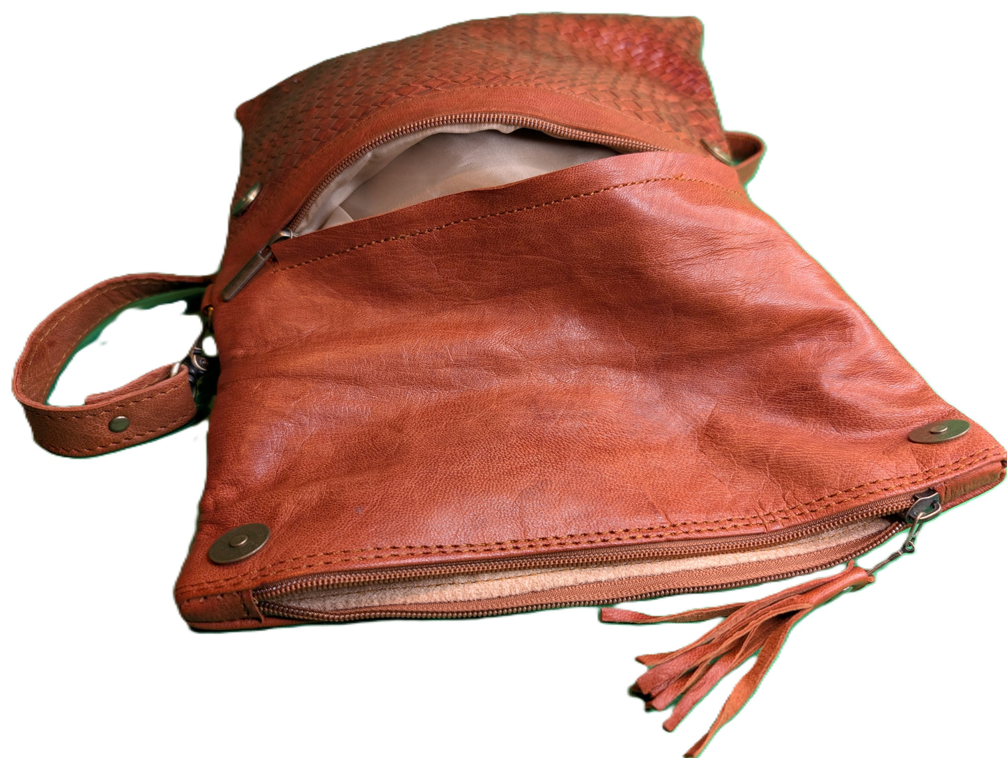 Woven Leather Bag - crossbody / Sac à main a en cuir tissé - Petit