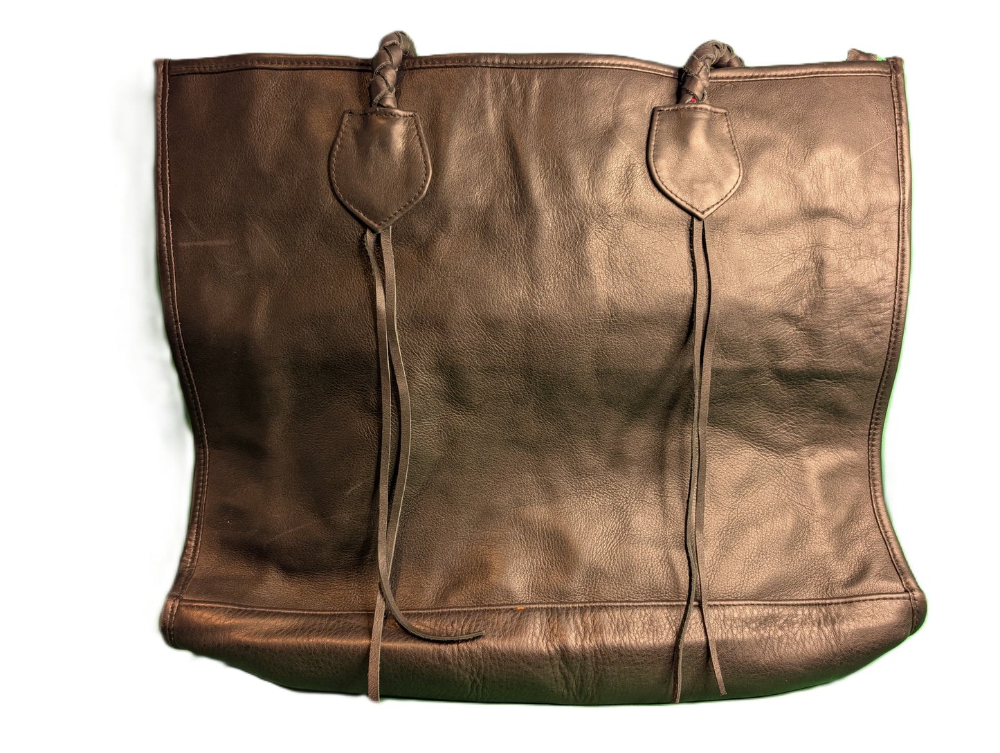 Embroidery Tote with leather - multi color / Cabas en tissage de tapis avec cuir - multi couleurs