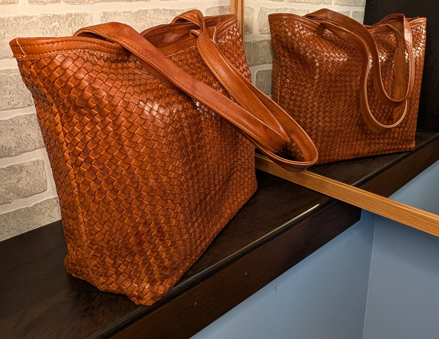 Woven Leather Bag - large / Sac à main a en cuir tissé - Grand